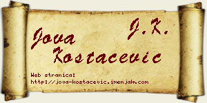 Jova Kostačević vizit kartica